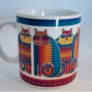 VTG Laurel Burch Cup Japan Rainbow Kitty Cats Cousins 1988 Mug